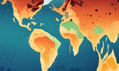 Global map depicting regions impacted by both poverty and environmental degradation.