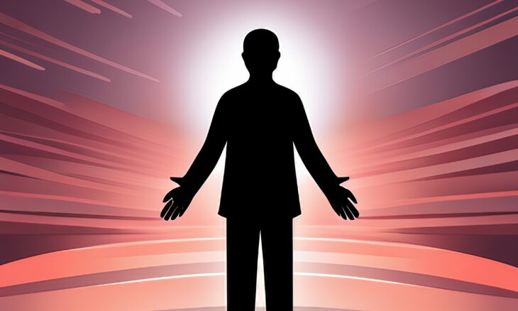 Silhouette of a person at the crossroads, symbolizing the complex and transformative nature of humanity.